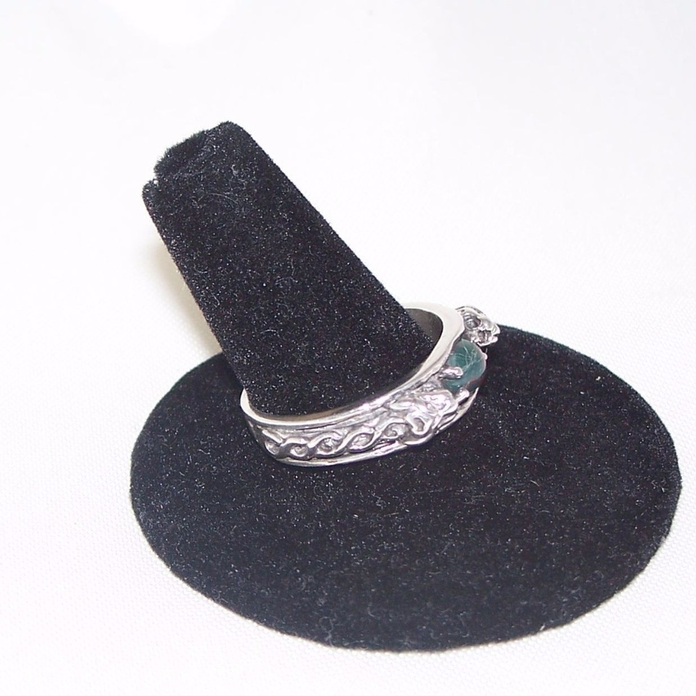 LION head Ring .925 Sterling Silver w/ genuine Bloodstone gem Celtic Lion USA - Picture 6 of 10